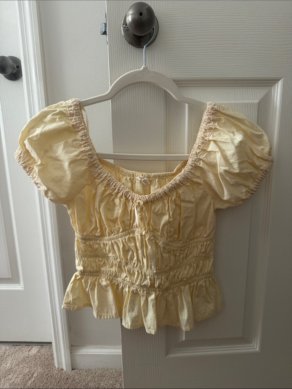 Women's Yellow Smocked Top in size Small. Brand- Sim and Sam